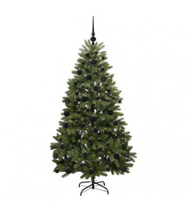 vidaXL Artificial Hinged Christmas Tree 180 cm 300 LEDs Warm White PVC