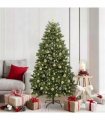 vidaXL Artificial Hinged Christmas Tree 180 cm 300 LEDs Warm White PVC