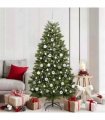 vidaXL Artificial Hinged Christmas Tree 180 cm 300 LEDs Warm White PVC