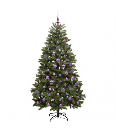 vidaXL Artificial Hinged Christmas Tree 180 cm 300 LEDs Warm White PVC