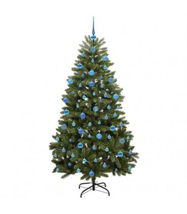 vidaXL Artificial Hinged Christmas Tree 180 cm 300 LEDs Warm White PVC