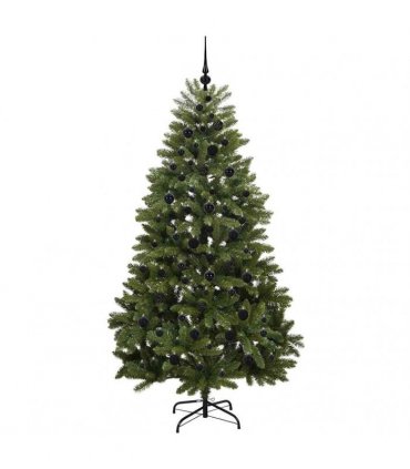 vidaXL Artificial Hinged Christmas Tree 210 cm 300 LEDs Warm White PVC