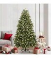 vidaXL Artificial Hinged Christmas Tree 210 cm 300 LEDs Warm White PVC