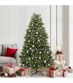 vidaXL Artificial Hinged Christmas Tree 210 cm 300 LEDs Warm White PVC