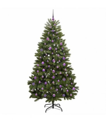vidaXL Artificial Hinged Christmas Tree 210 cm 300 LEDs Warm White PVC