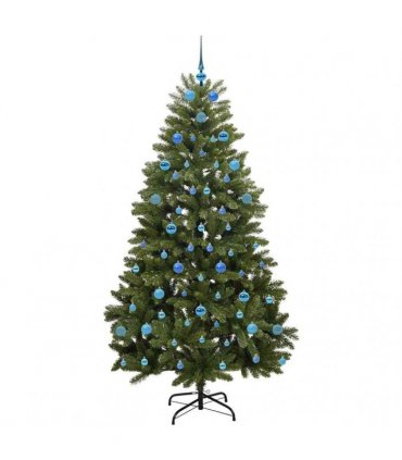 vidaXL Artificial Hinged Christmas Tree 210 cm 300 LEDs Warm White PVC