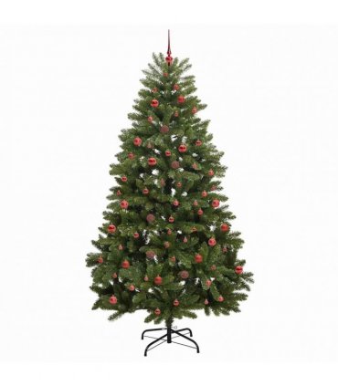 vidaXL Artificial Hinged Christmas Tree 240 cm 300 LEDs Warm White PVC