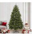 vidaXL Artificial Hinged Christmas Tree 240 cm 300 LEDs Warm White PVC