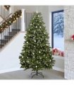 vidaXL Artificial Hinged Christmas Tree 270 cm 300 LEDs Warm White PVC