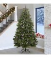 vidaXL Artificial Hinged Christmas Tree 270 cm 300 LEDs Warm White PVC