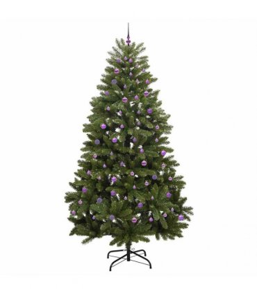 vidaXL Artificial Hinged Christmas Tree 270 cm 300 LEDs Warm White PVC