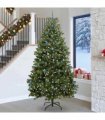 vidaXL Artificial Hinged Christmas Tree 270 cm 300 LEDs Warm White PVC