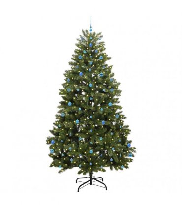 vidaXL Artificial Hinged Christmas Tree 270 cm 300 LEDs Warm White PVC