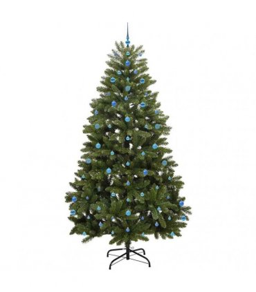 vidaXL Artificial Hinged Christmas Tree 270 cm 300 LEDs Warm White PVC