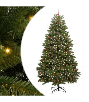 vidaXL Artificial Hinged Christmas Tree 300 cm 300 LEDs Warm White PVC