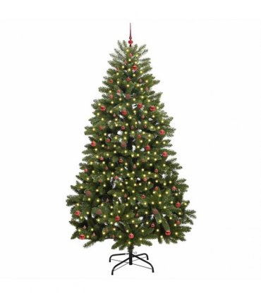 vidaXL Artificial Hinged Christmas Tree 300 cm 300 LEDs Warm White PVC