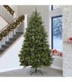 vidaXL Artificial Hinged Christmas Tree 300 cm 300 LEDs Warm White PVC