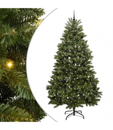 vidaXL Artificial Hinged Christmas Tree 300 cm 300 LEDs Warm White PVC