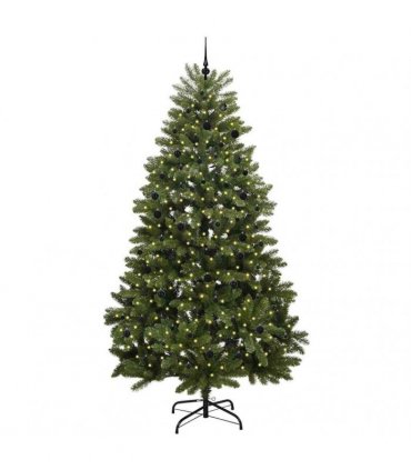 vidaXL Artificial Hinged Christmas Tree 300 cm 300 LEDs Warm White PVC