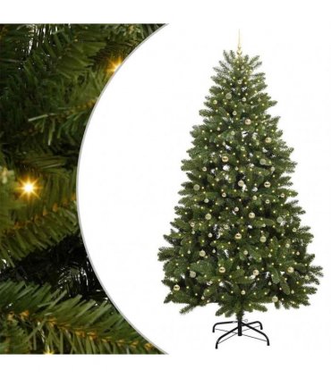 vidaXL Artificial Hinged Christmas Tree 300 cm 300 LEDs Warm White PVC