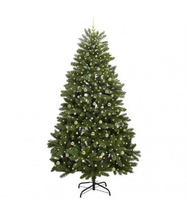 vidaXL Artificial Hinged Christmas Tree 300 cm 300 LEDs Warm White PVC