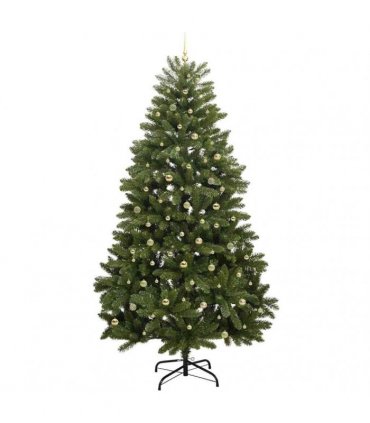 vidaXL Artificial Hinged Christmas Tree 300 cm 300 LEDs Warm White PVC