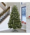 vidaXL Artificial Hinged Christmas Tree 300 cm 300 LEDs Warm White PVC