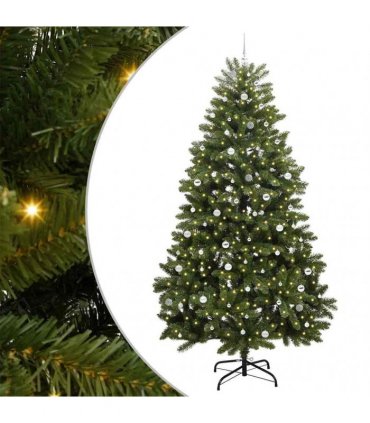 vidaXL Artificial Hinged Christmas Tree 300 cm 300 LEDs Warm White PVC
