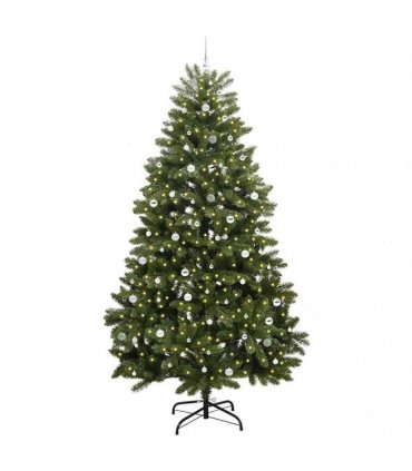 vidaXL Artificial Hinged Christmas Tree 300 cm 300 LEDs Warm White PVC