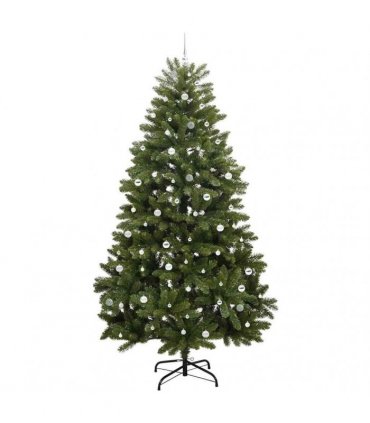 vidaXL Artificial Hinged Christmas Tree 300 cm 300 LEDs Warm White PVC