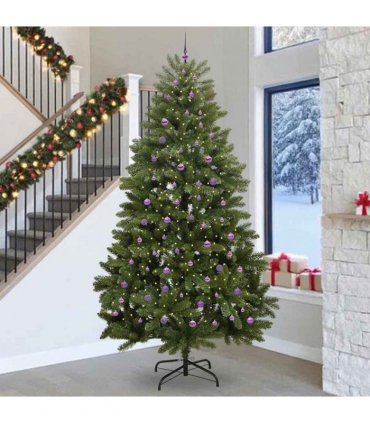 vidaXL Artificial Hinged Christmas Tree 300 cm 300 LEDs Warm White PVC