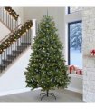 vidaXL Artificial Hinged Christmas Tree 300 cm 300 LEDs Warm White PVC