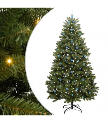 vidaXL Artificial Hinged Christmas Tree 300 cm 300 LEDs Warm White PVC