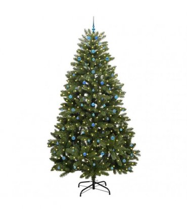 vidaXL Artificial Hinged Christmas Tree 300 cm 300 LEDs Warm White PVC