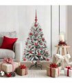 vidaXL Artificial Hinged Christmas Tree 120 cm 150 LEDs Warm White PVC