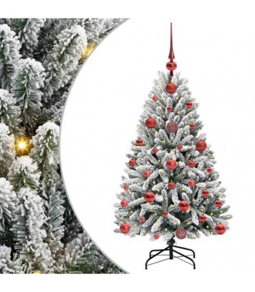 vidaXL Artificial Hinged Christmas Tree 120 cm 150 LEDs Warm White PVC