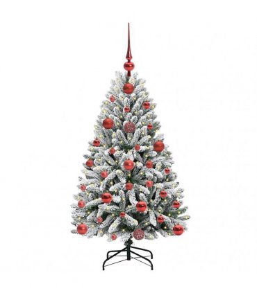 vidaXL Artificial Hinged Christmas Tree 120 cm 150 LEDs Warm White PVC