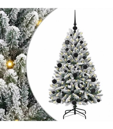 vidaXL Artificial Hinged Christmas Tree 120 cm 150 LEDs Warm White PVC