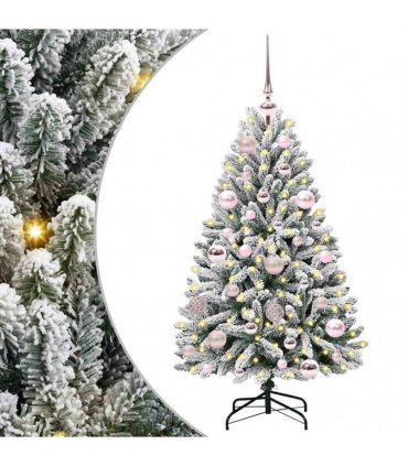 vidaXL Artificial Hinged Christmas Tree 120 cm 150 LEDs Warm White PVC