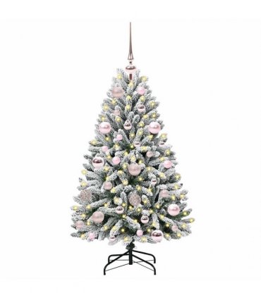 vidaXL Artificial Hinged Christmas Tree 120 cm 150 LEDs Warm White PVC