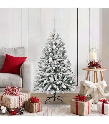 vidaXL Artificial Hinged Christmas Tree 120 cm 150 LEDs Warm White PVC