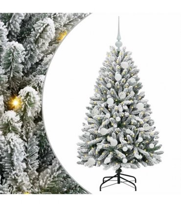 vidaXL Artificial Hinged Christmas Tree 120 cm 150 LEDs Warm White PVC