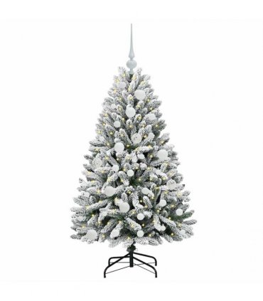 vidaXL Artificial Hinged Christmas Tree 120 cm 150 LEDs Warm White PVC