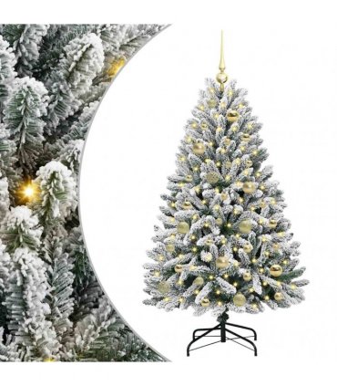 vidaXL Artificial Hinged Christmas Tree 120 cm 150 LEDs Warm White PVC