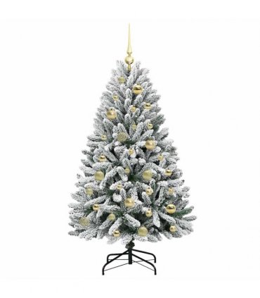 vidaXL Artificial Hinged Christmas Tree 120 cm 150 LEDs Warm White PVC