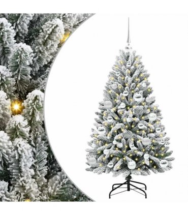 vidaXL Artificial Hinged Christmas Tree 120 cm 150 LEDs Warm White PVC