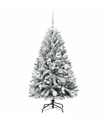 vidaXL Artificial Hinged Christmas Tree 120 cm 150 LEDs Warm White PVC