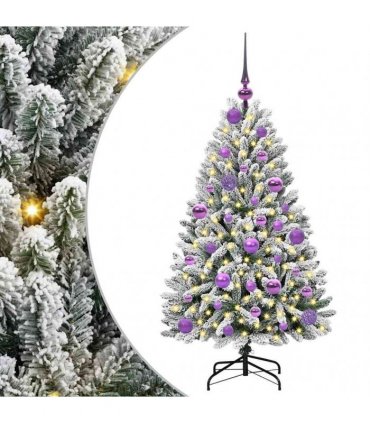 vidaXL Artificial Hinged Christmas Tree 120 cm 150 LEDs Warm White PVC