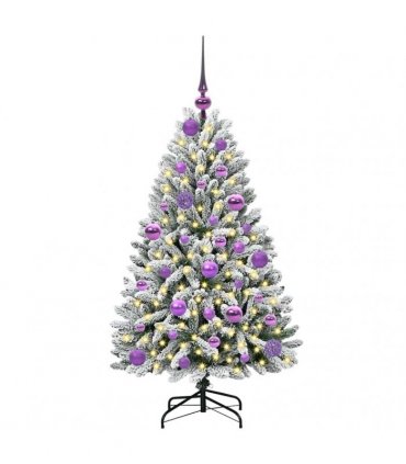 vidaXL Artificial Hinged Christmas Tree 120 cm 150 LEDs Warm White PVC