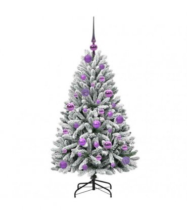 vidaXL Artificial Hinged Christmas Tree 120 cm 150 LEDs Warm White PVC